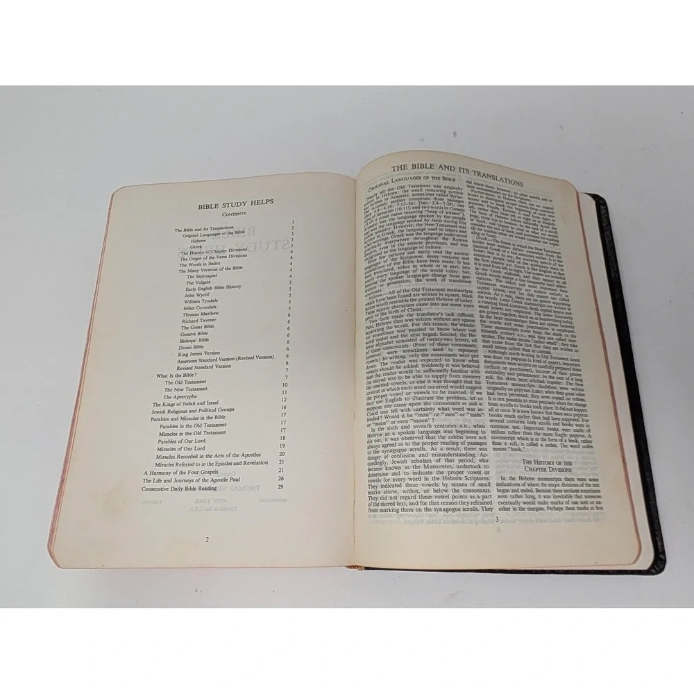 Vintage 1952 Holy Bible Revised Standard Version With Helps Black Leather Nelson